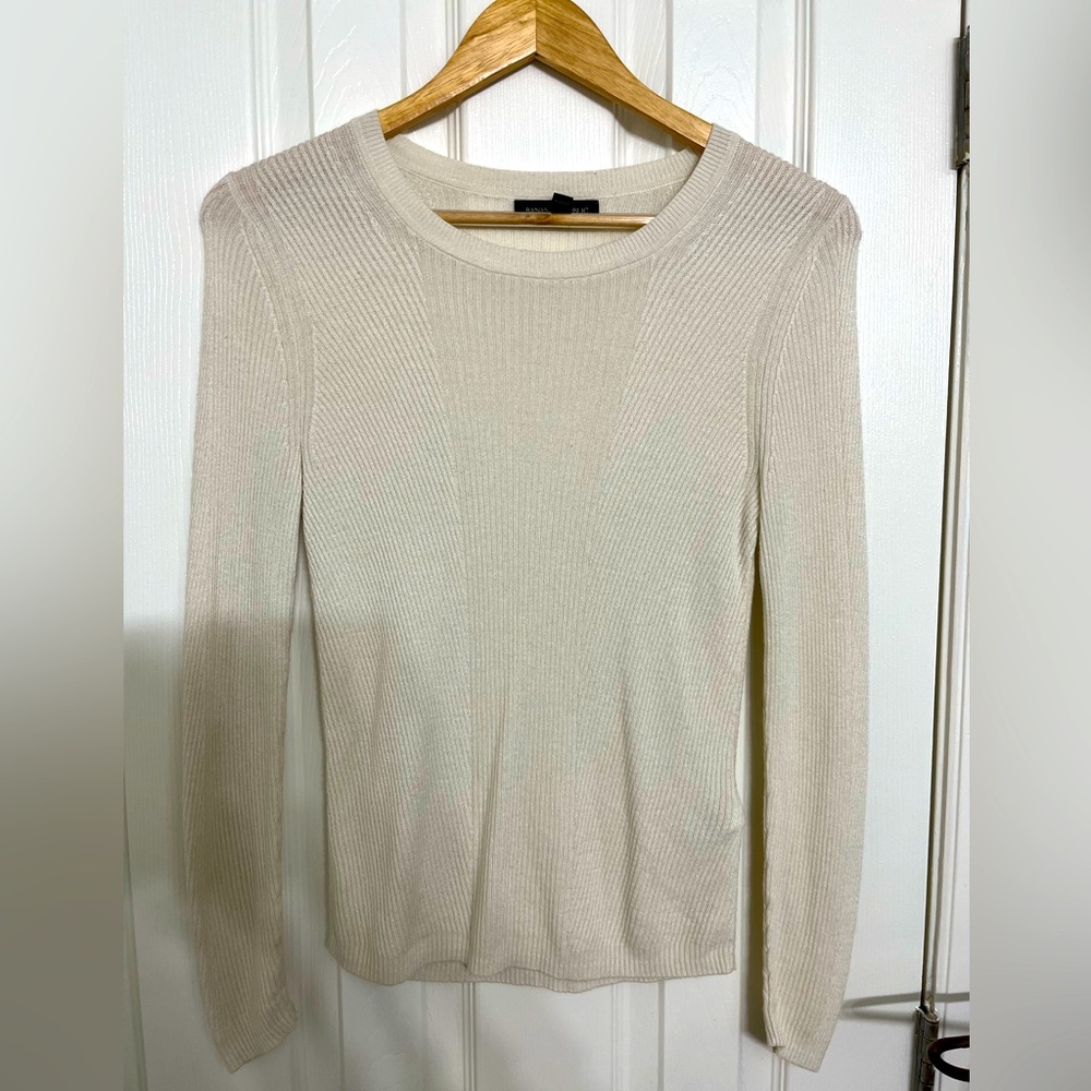 Banana republic silk and yak hair ribbed top